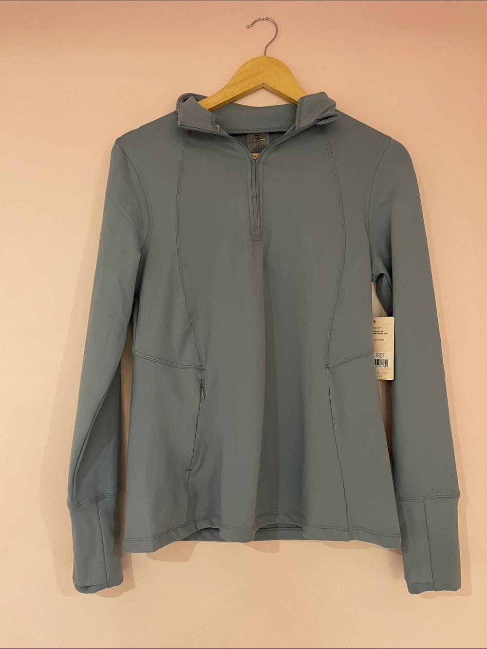 Danskin Light Blue Quarter-Zip Active Hoodie